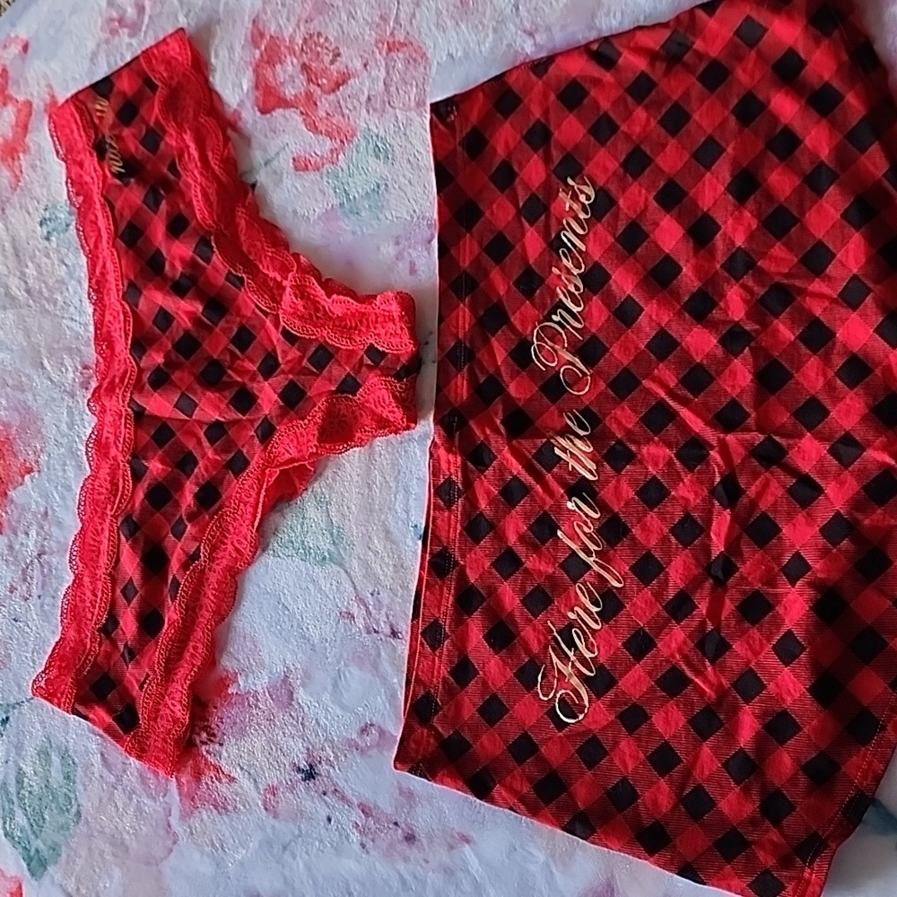 PINK XXL red flannel panties